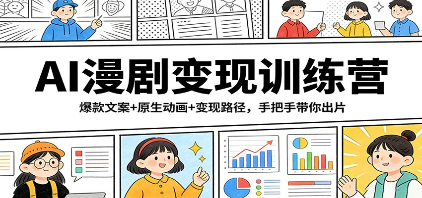 AI漫剧变现训练营:爆款文案+原生动画+变现路径,手把手带你出片-亮剑学堂