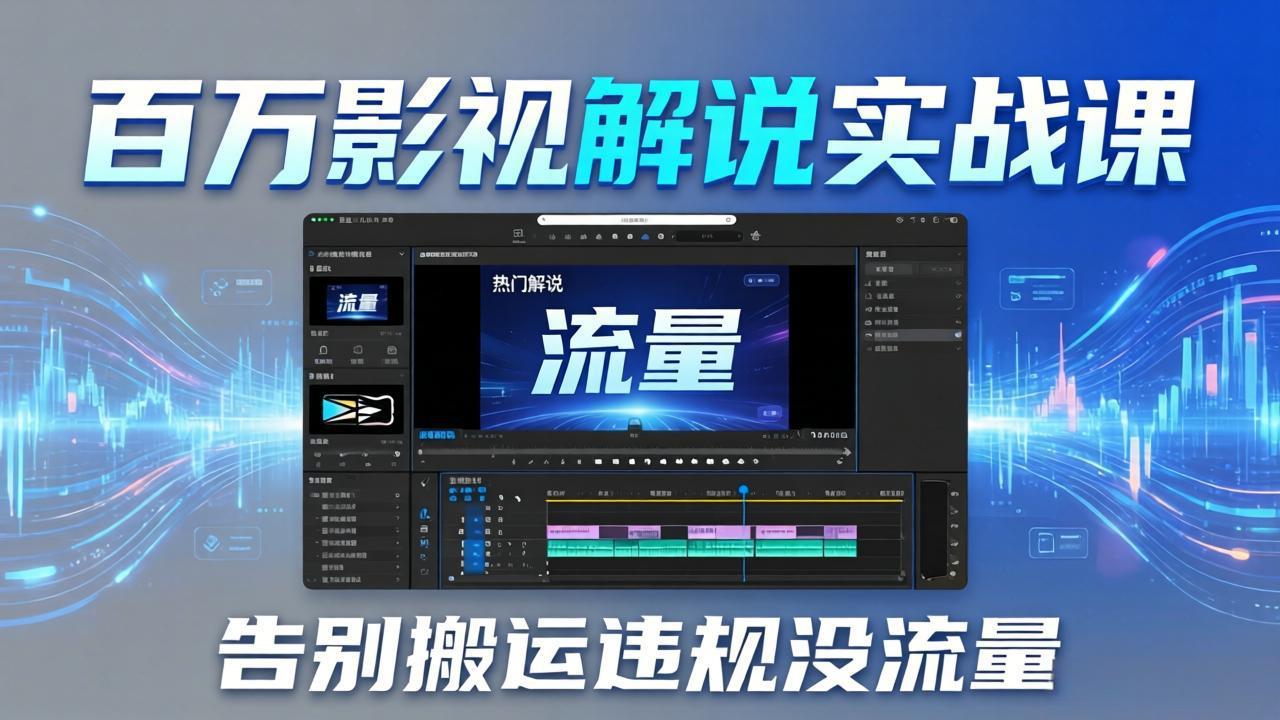 百万影视解说实战课：告别搬运违规没流量，AI文案+配音+剪映，做出能上热门的解说视频-亮剑学堂