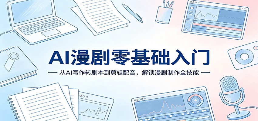 AI漫剧零基础入门:从AI写作转剧本到剪辑配音,解锁漫剧制作全技能-亮剑学堂