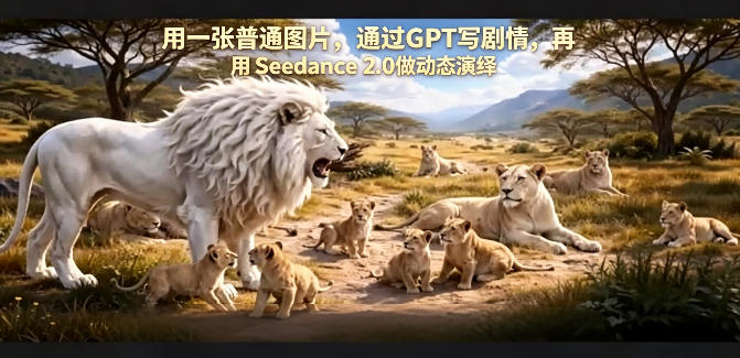 用一张普通图片,通过GPT写剧情,再用Seedance 2.0做动态演绎,居然能生成迪士尼风格搞笑动画-亮剑学堂