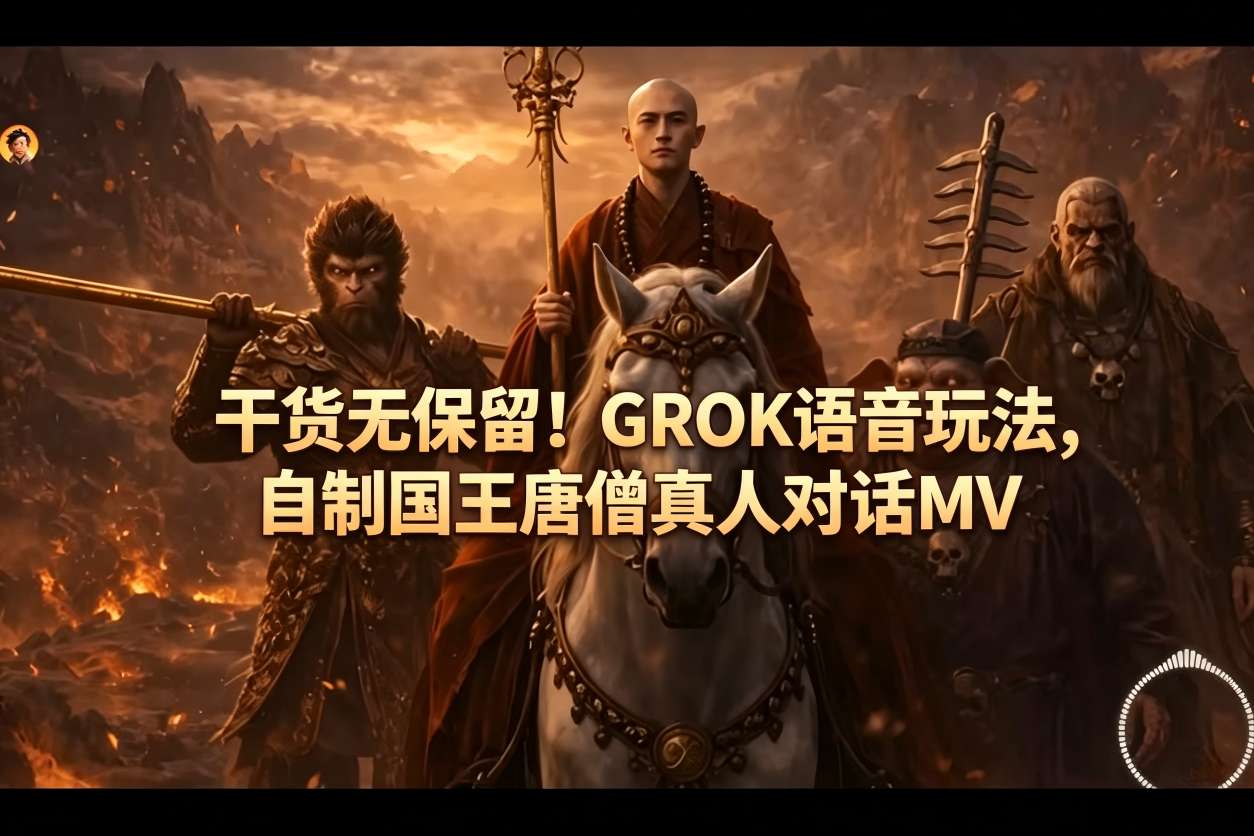 干货无保留！GROK语音玩法，自制国王唐僧真人对话MV-亮剑学堂