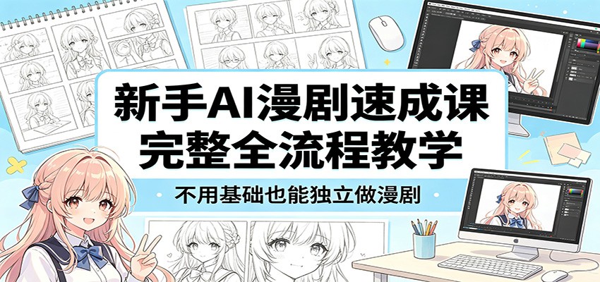 新手AI漫剧速成课：完整全流程教学，不用基础也能独立做漫剧-亮剑学堂