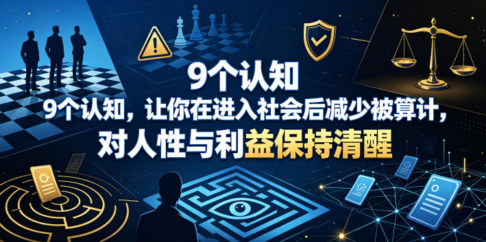 付费文章:9个认知,让你在进入社会后减少被算计,对人性与利益保持清醒-亮剑学堂