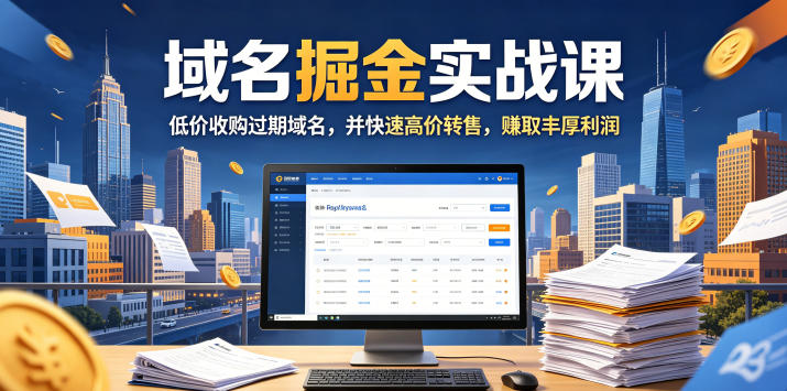 域名交易掘金实战课，低价收购过期域名，并快速高价转售，賺取丰厚利润【原创双语字幕】-亮剑学堂