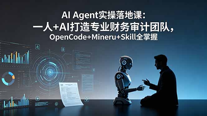 AI Agent实操落地课:一人+AI打造专业财务审计团队,OpenCode+Mineru+Skill全掌握-亮剑学堂