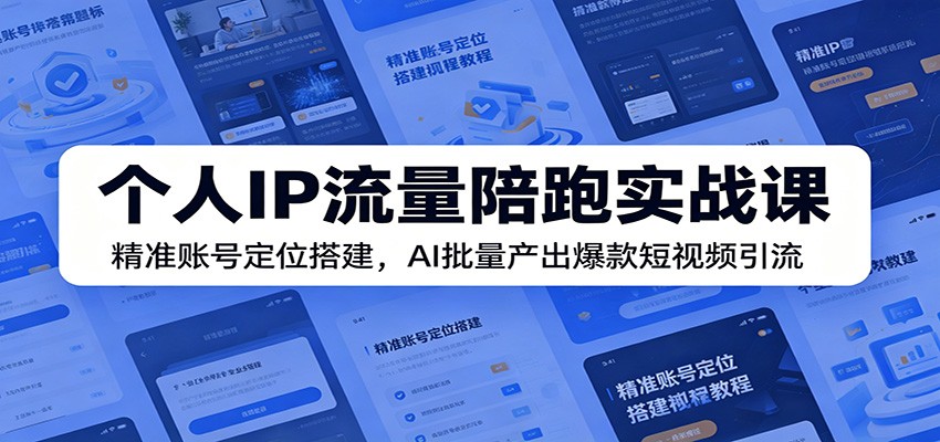 个人IP流量陪跑实战课：精准账号定位搭建，AI批量产出爆款短视频引流-亮剑学堂