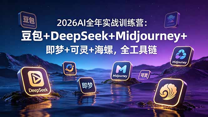 2026AI全年实战训练营：豆包+DeepSeek+Midjourney+即梦+可灵+海螺，全工具链-亮剑学堂