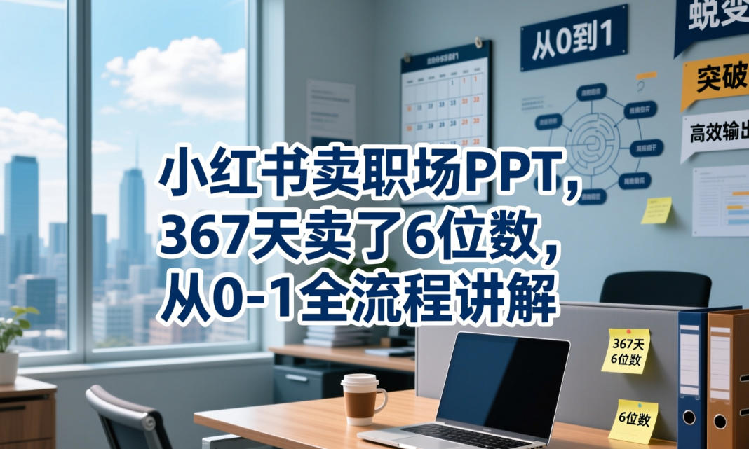 小红书卖职场PPT，367天卖了6位数，从0-1全流程讲解-亮剑学堂
