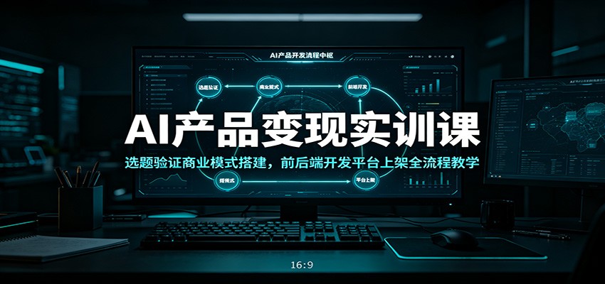 AI产品变现实训课:选题验证商业模式搭建,前后端开发平台上架全流程教学-亮剑学堂
