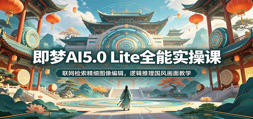 即梦AI5.0 Lite全能实操课：联网检索精细图像编辑，逻辑推理国风画面教学-亮剑学堂