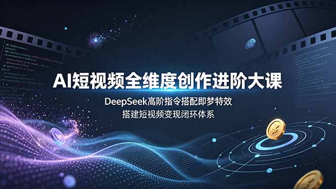 AI短视频全维度创作进阶大课，DeepSeek高阶指令搭配即梦特效，搭建短视频变现闭环体系-亮剑学堂