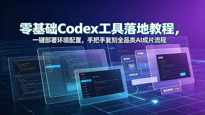 零基础Codex工具落地教程,一键部署环境配置,手把手复刻全品类AI成片流程-亮剑学堂