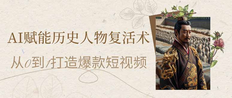 (14311期)AI赋能历史人物复活术:从0到1打造爆款短视频-亮剑学堂